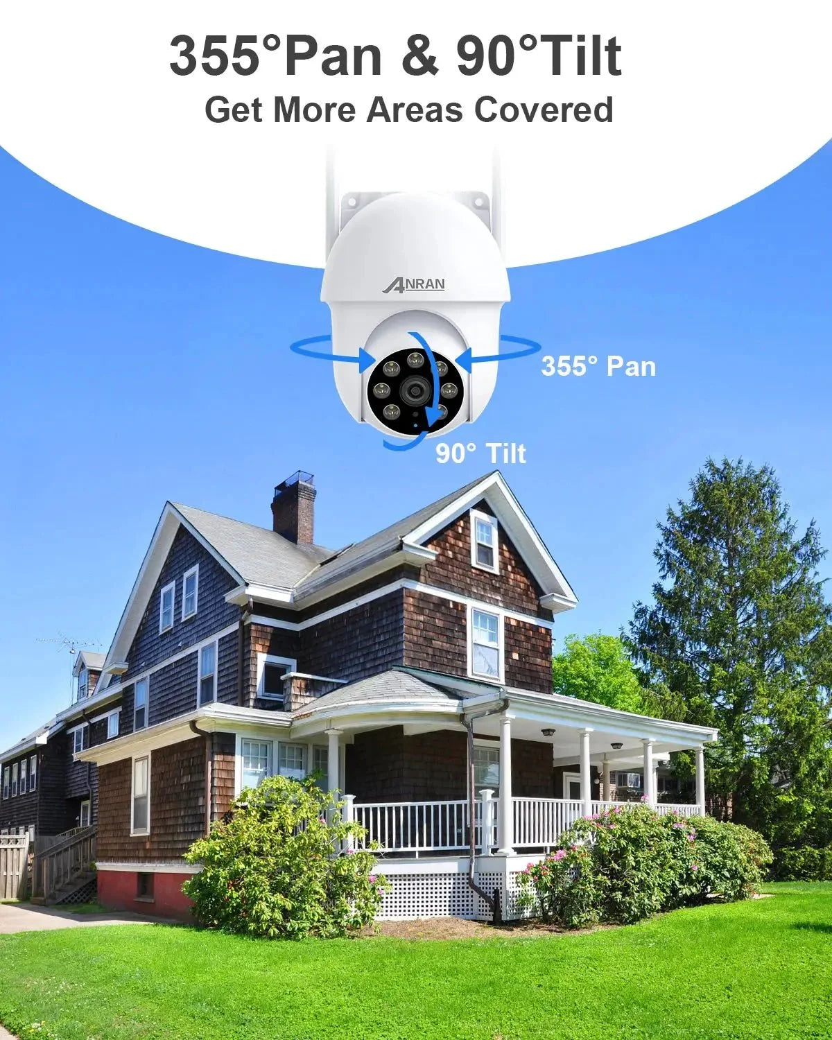 Anran 5MP Wired Security Camera IP66 Weatherproof Ready For Alexa Auto Tracking