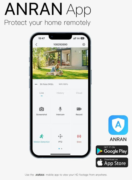 ANRAN C2 2K Battery Wireless Security Camera IP65 With AI Human Detection