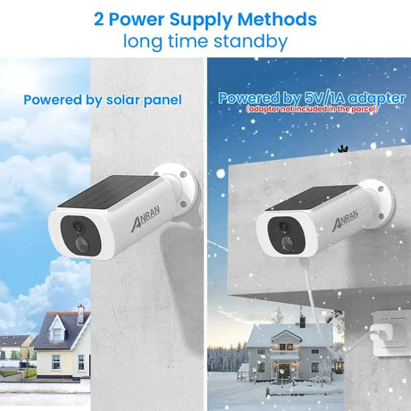ANRAN Outdoor Solar Wireless WiFi Camera With 3MP Color Night Vision Floodlight