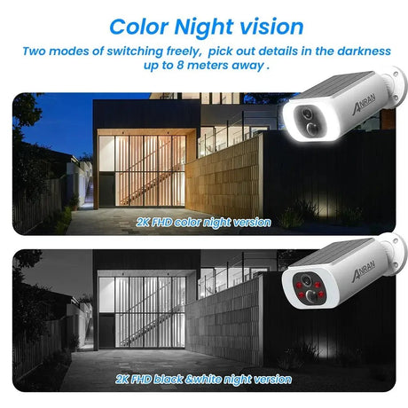 ANRAN Outdoor Solar Wireless WiFi Camera With 3MP Color Night Vision Floodlight