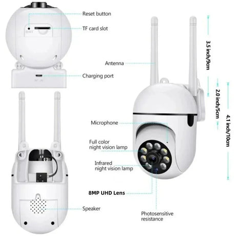 AstraGuard 8MP WiFi Surveillance Camera - AI Tracking And Color Night Vision Pro