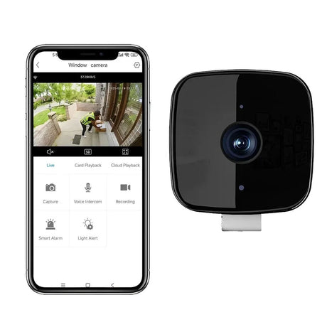 AzureGuard 1080P WiFi Window Camera - Full Color Night Vision Plus Two Way Audio