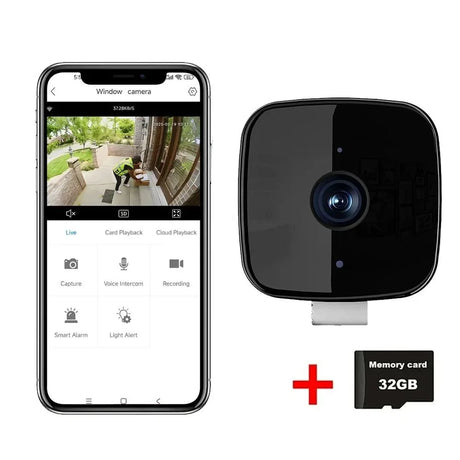 AzureGuard 1080P WiFi Window Camera - Full Color Night Vision Plus Two Way Audio