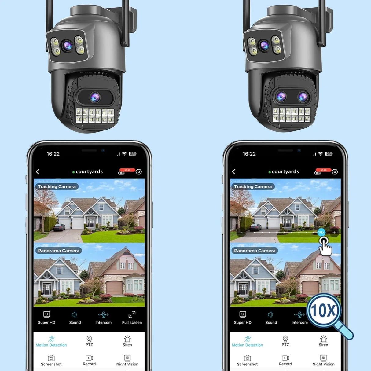 BESDER O Kam Pro 15MP Outdoor WiFi Dual Screen CCTV Camera With 10X Digital Zoom
