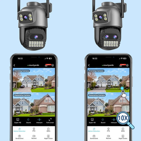 BESDER O Kam Pro 15MP Outdoor WiFi Dual Screen CCTV Camera With 10X Digital Zoom
