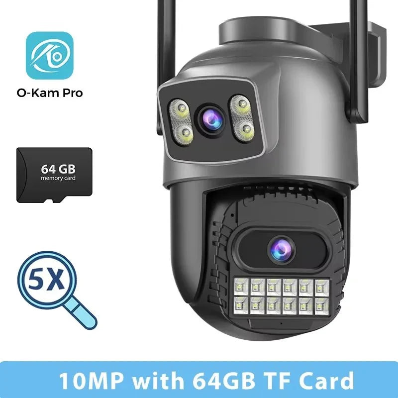 BESDER O Kam Pro 15MP Outdoor WiFi Dual Screen CCTV Camera With 10X Digital Zoom