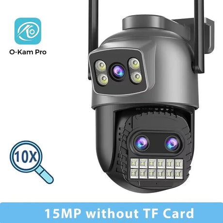 BESDER O Kam Pro 15MP Outdoor WiFi Dual Screen CCTV Camera With 10X Digital Zoom