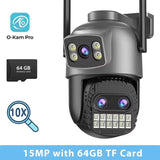 BESDER O Kam Pro 15MP Outdoor WiFi Dual Screen CCTV Camera With 10X Digital Zoom