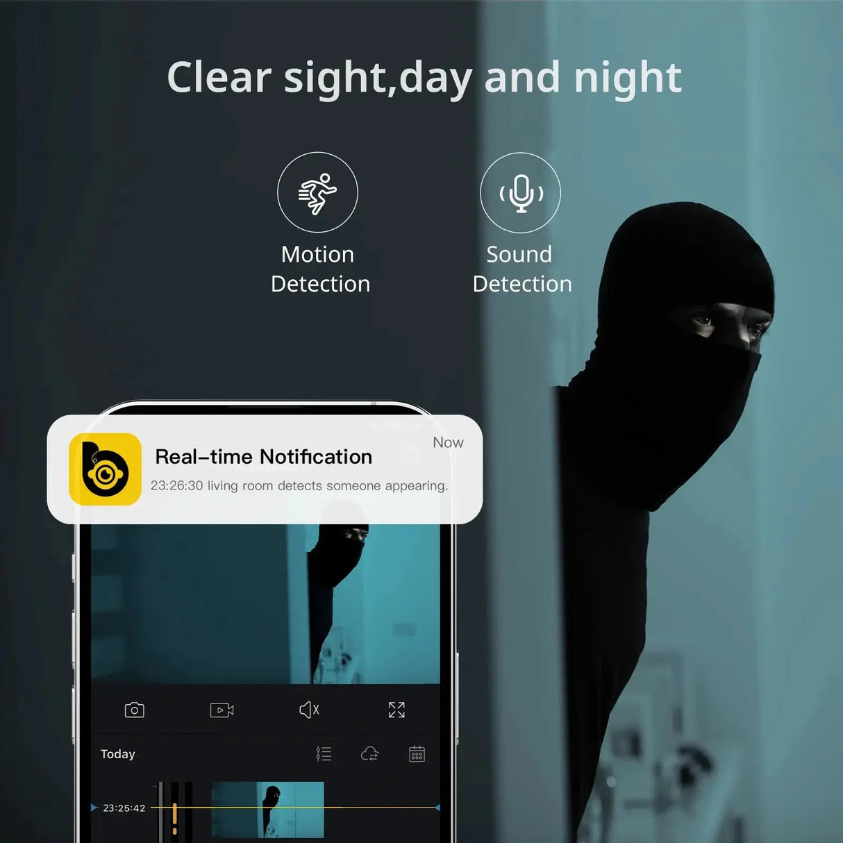 BoyKeep 3MP WiFi Indoor Security Camera With Motion Alerts and Two Way Audio