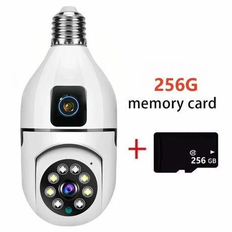 BrightGuard 8MP E27 Bulb WiFi Camera Dual Lens - Color Night Vision And Tracking