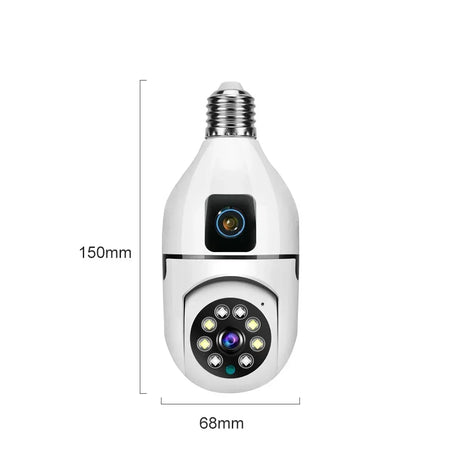 BrightGuard 8MP E27 Bulb WiFi Camera Dual Lens - Color Night Vision And Tracking
