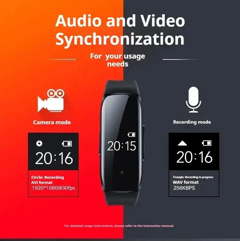 Discreet 1080P Mini Camera Watch Bracelet DVR For Secret Video Recording