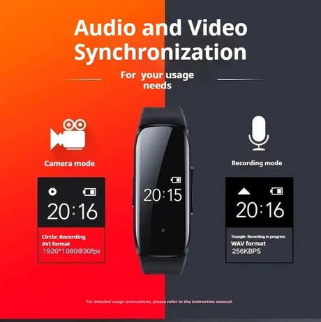 Discreet 1080P Mini Camera Watch Bracelet DVR For Secret Video Recording