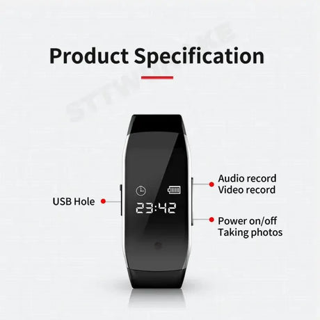 Discreet 1080P Mini Camera Watch Bracelet DVR For Secret Video Recording
