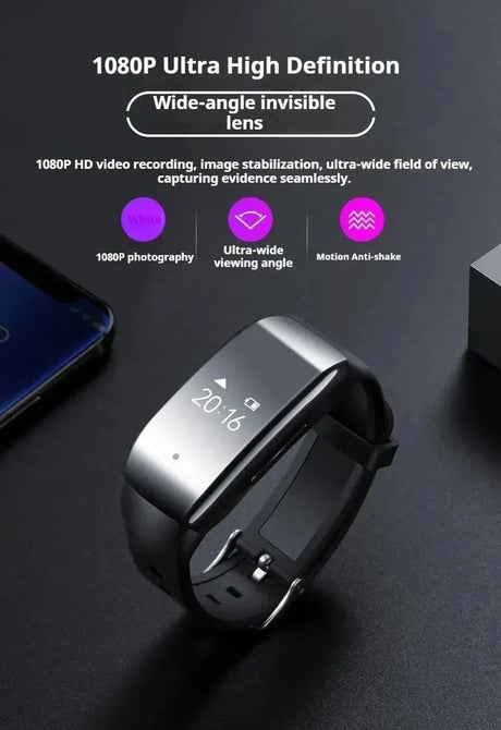 Discreet 1080P Mini Camera Watch Bracelet DVR For Secret Video Recording