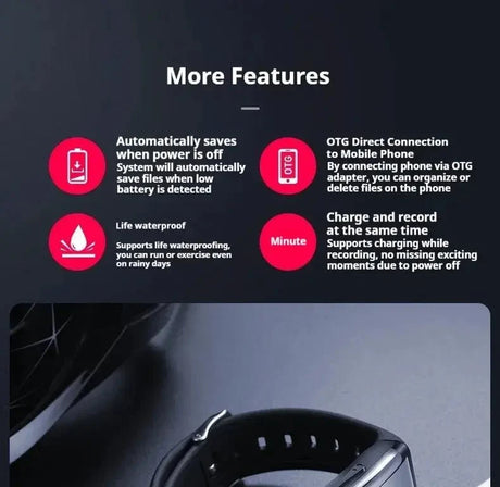 Discreet 1080P Mini Camera Watch Bracelet DVR For Secret Video Recording