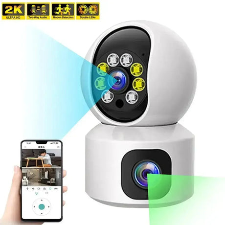 Dual Lens 360 WiFi Smart Home Security Camera Night Vision