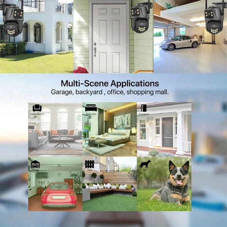 DUREVIN Dual - Lens 4K 8MP HD Outdoor WiFi PTZ IP Camera - Auto Tracking Security