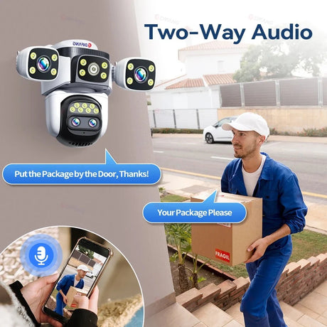 GuardPro FourLens Outdoor WiFi6 Security Cam - 20MP 10X Zoom Auto Tracking Pro X
