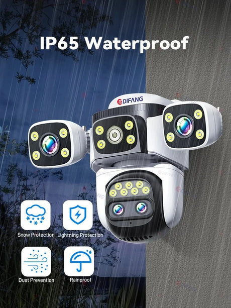 GuardPro FourLens Outdoor WiFi6 Security Cam - 20MP 10X Zoom Auto Tracking Pro X