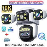 GuardPro FourLens Outdoor WiFi6 Security Cam - 20MP 10X Zoom Auto Tracking Pro X