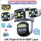 GuardPro FourLens Outdoor WiFi6 Security Cam - 20MP 10X Zoom Auto Tracking Pro X