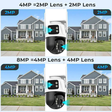 High Resolution Dual Lens PTZ Night Vision Security Camera