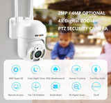 Hipro 4MP PTZ WIFI IP Camera - Outdoor 4x Digital Zoom 1080P CCTV Surveillance