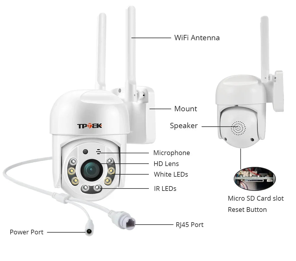 Hipro 4MP PTZ WIFI IP Camera - Outdoor 4x Digital Zoom 1080P CCTV Surveillance