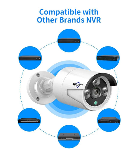 Hiseeu 5MP Audio IP Security Camera Outdoor PoE H265 IP66 Waterproof Cameras - Pro