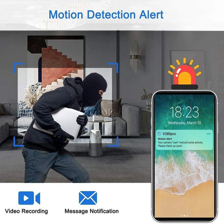 HomeGuard Mini WiFi Camera - 1080P Full HD Night Vision Remote Monitoring Pro AI
