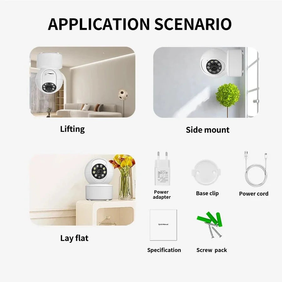 ICSEE 1080P WiFi Security Camera Auto Tracking Night Vision Ultra - Night Vision