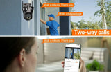 iCsee Three Screen WiFi IP Cameras Outdoor 4K Tri Lens - AI Human Detection Zone