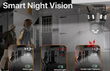 iCsee Three Screen WiFi IP Cameras Outdoor 4K Tri Lens - AI Human Detection Zone