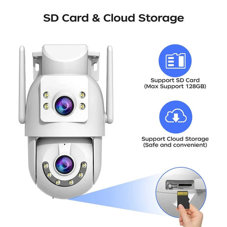 Jooan 4K 8MP Outdoor PTZ Camera - 5G WiFi Dual Lens AI Tracking For Clear Nights