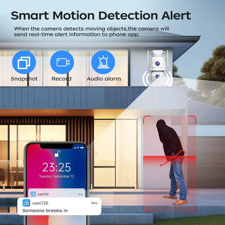 Jooan 4K 8MP Outdoor PTZ Camera - 5G WiFi Dual Lens AI Tracking For Clear Nights