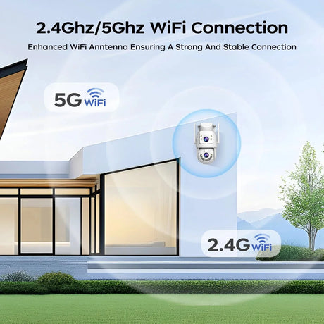 Jooan 4K 8MP Outdoor PTZ Camera - 5G WiFi Dual Lens AI Tracking For Clear Nights