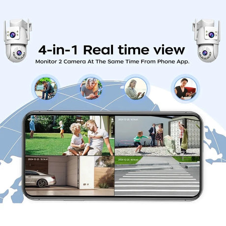 Jooan 4K 8MP Outdoor PTZ Camera - 5G WiFi Dual Lens AI Tracking For Clear Nights