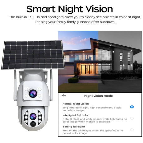 JOOAN 4K Solar Wireless Outdoor Dual Lens Camera - Self Powered Security Systems