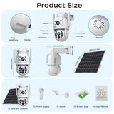 JOOAN 4K Solar Wireless Outdoor Dual Lens Camera - Self Powered Security Systems