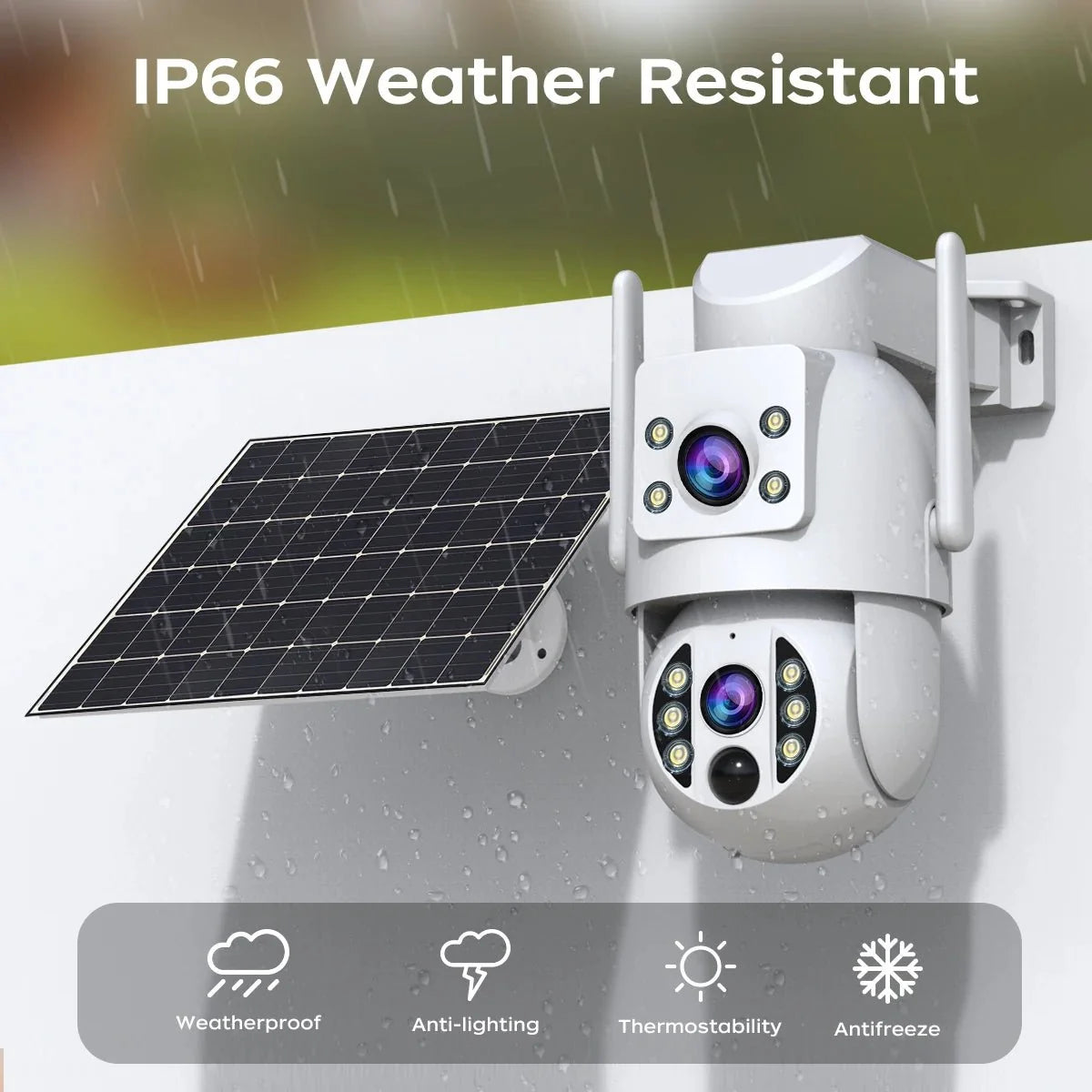 JOOAN 4K Solar Wireless Outdoor Dual Lens Camera - Self Powered Security Systems