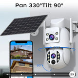 JOOAN 4K Solar Wireless Outdoor Dual Lens Camera - Self Powered Security Systems