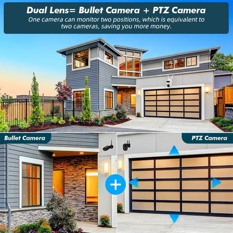 KERUI Outdoor 10MP 5K HD Dual Lens WiFi IP Camera PTZ - AI Motion Detection Plus