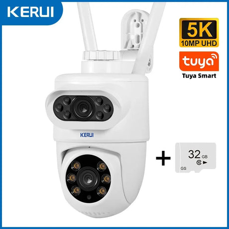 KERUI Outdoor 10MP 5K HD Dual Lens WiFi IP Camera PTZ - AI Motion Detection Plus