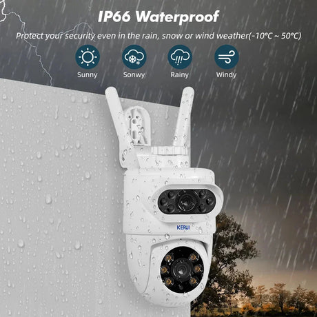 KERUI Outdoor 10MP 5K HD Dual Lens WiFi IP Camera PTZ - AI Motion Detection Plus