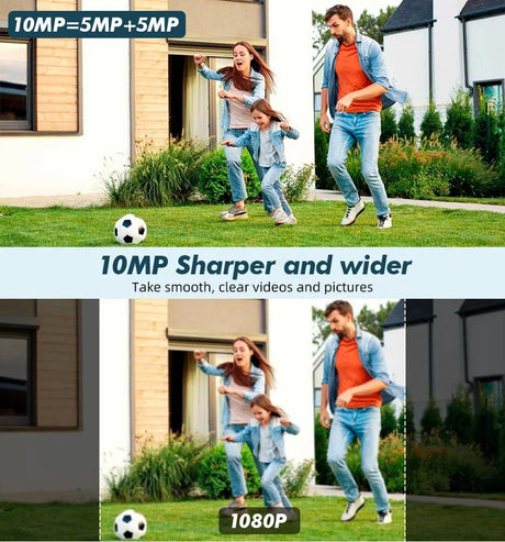 KERUI Outdoor 10MP 5K HD Dual Lens WiFi IP Camera PTZ - AI Motion Detection Plus
