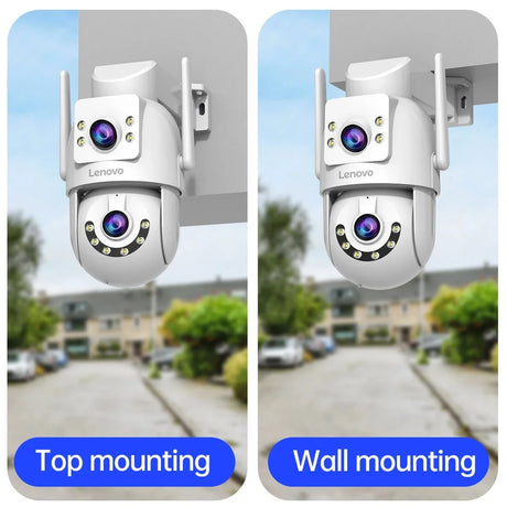 Lenovo 4K Dual Lens Outdoor PTZ WiFi Surveillance Camera - Auto Tracking Security