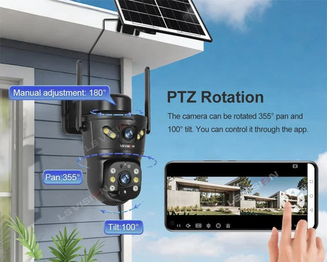 LS Vision 4G WiFi Outdoor Solar Camera - 8MP Dual Lens Night Vision WaterproofCCTV