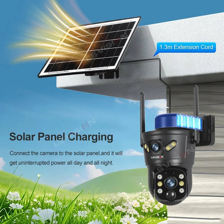 LS Vision 4G WiFi Outdoor Solar Camera - 8MP Dual Lens Night Vision WaterproofCCTV