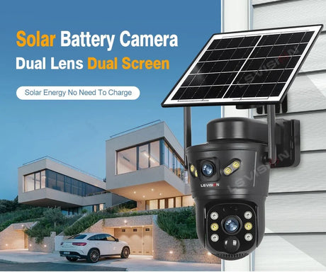 LS Vision 4G WiFi Outdoor Solar Camera - 8MP Dual Lens Night Vision WaterproofCCTV